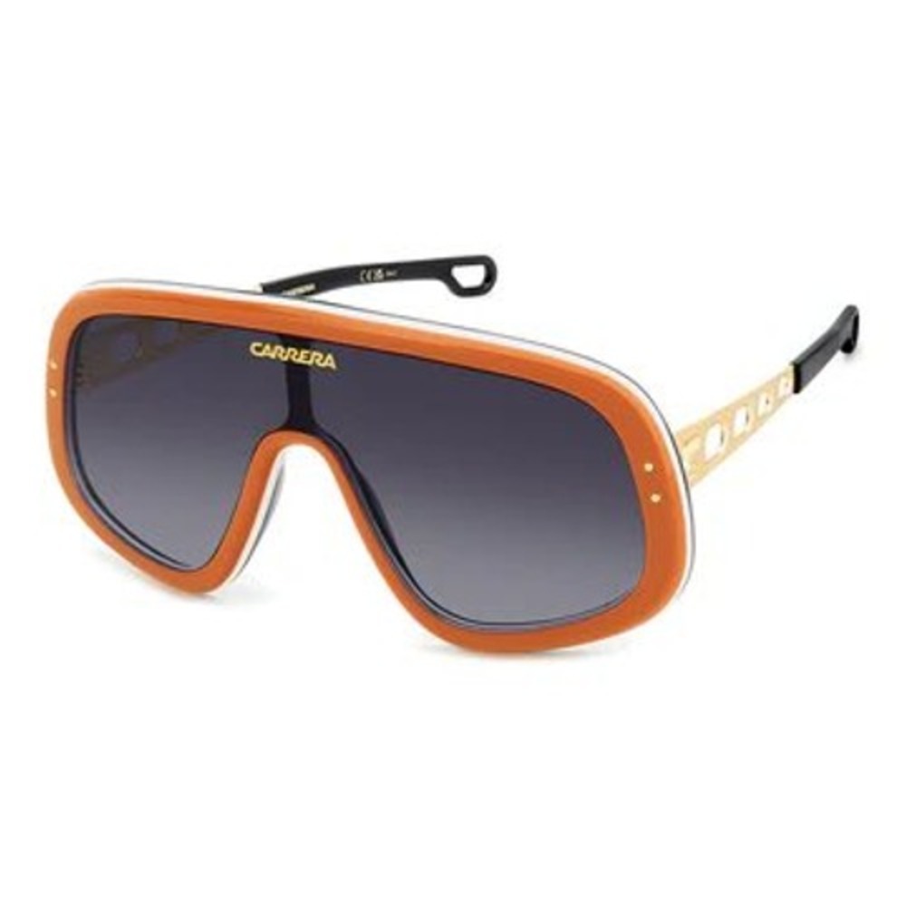 Carrera FLAGLAB 17 Shield Sunglasses Orange White Gold Grey Gradient C3E9O 140